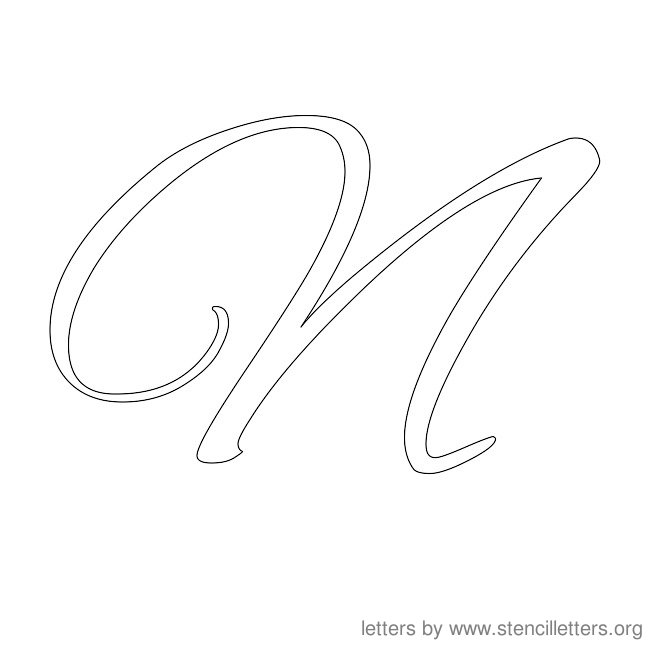 Cursive Letter Stencils N