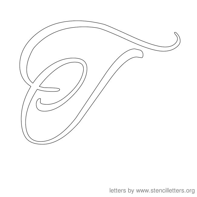 Cursive Letter Stencils T