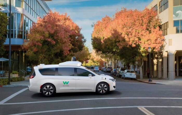 Self driving car on street