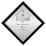 Silver Stevie Black Plexi Plaque- Diamond