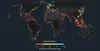 A heatmap shows overfishing around the world, with colors indicating the volume of overfishing in certain areas.