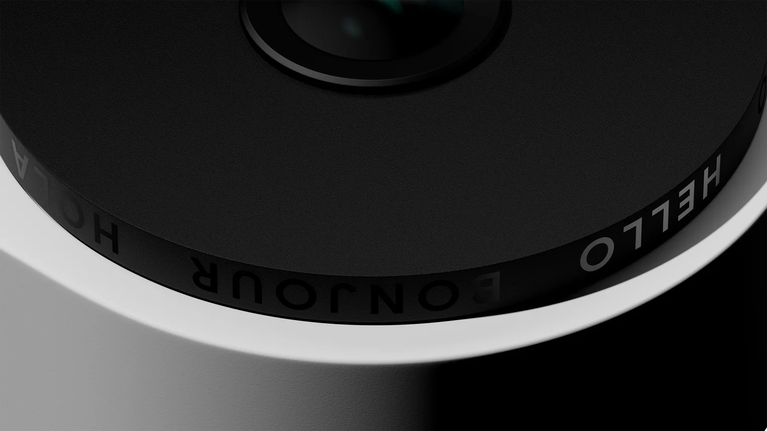 A close-up of the lens on the new wired doorbell.