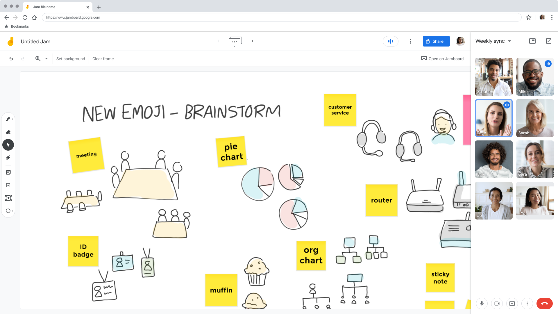 Jamboard and Meeting appear together