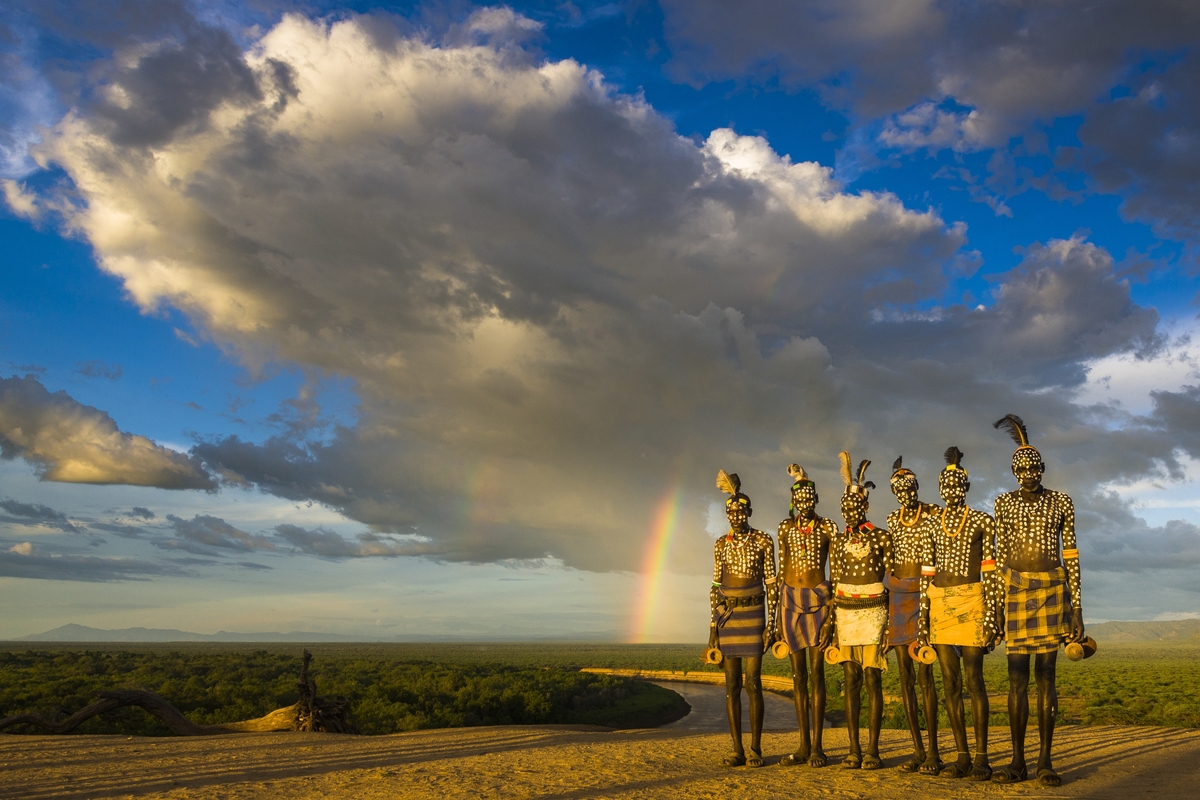 Karo tribesmen, Omo River Valley, Ethiopia