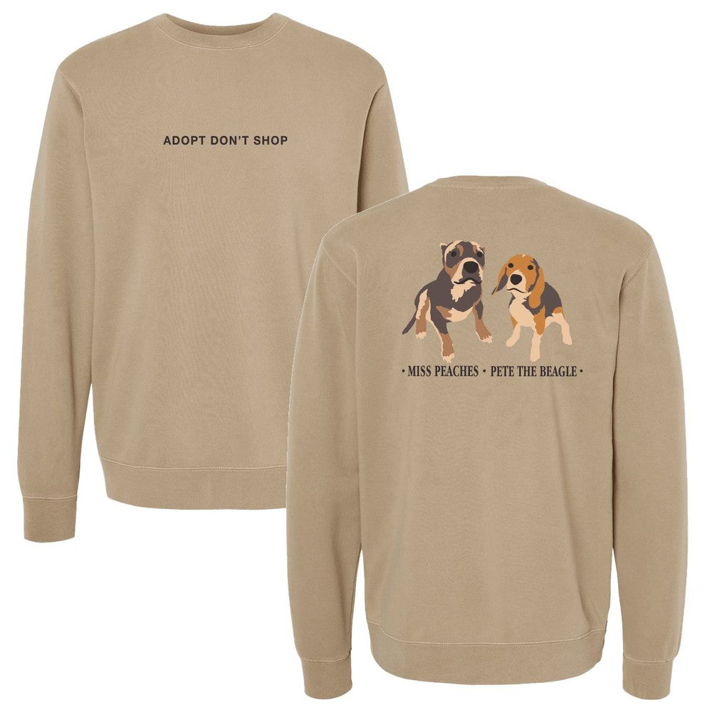 Miss Peaches & Pete The Beagle Crewneck-Crewnecks-Barstool Sports-Tan-S-Barstool Sports