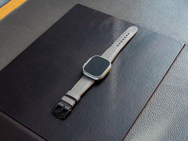 Olpr. Leather Goods co. Gray Italian Leather Apple Watch Band