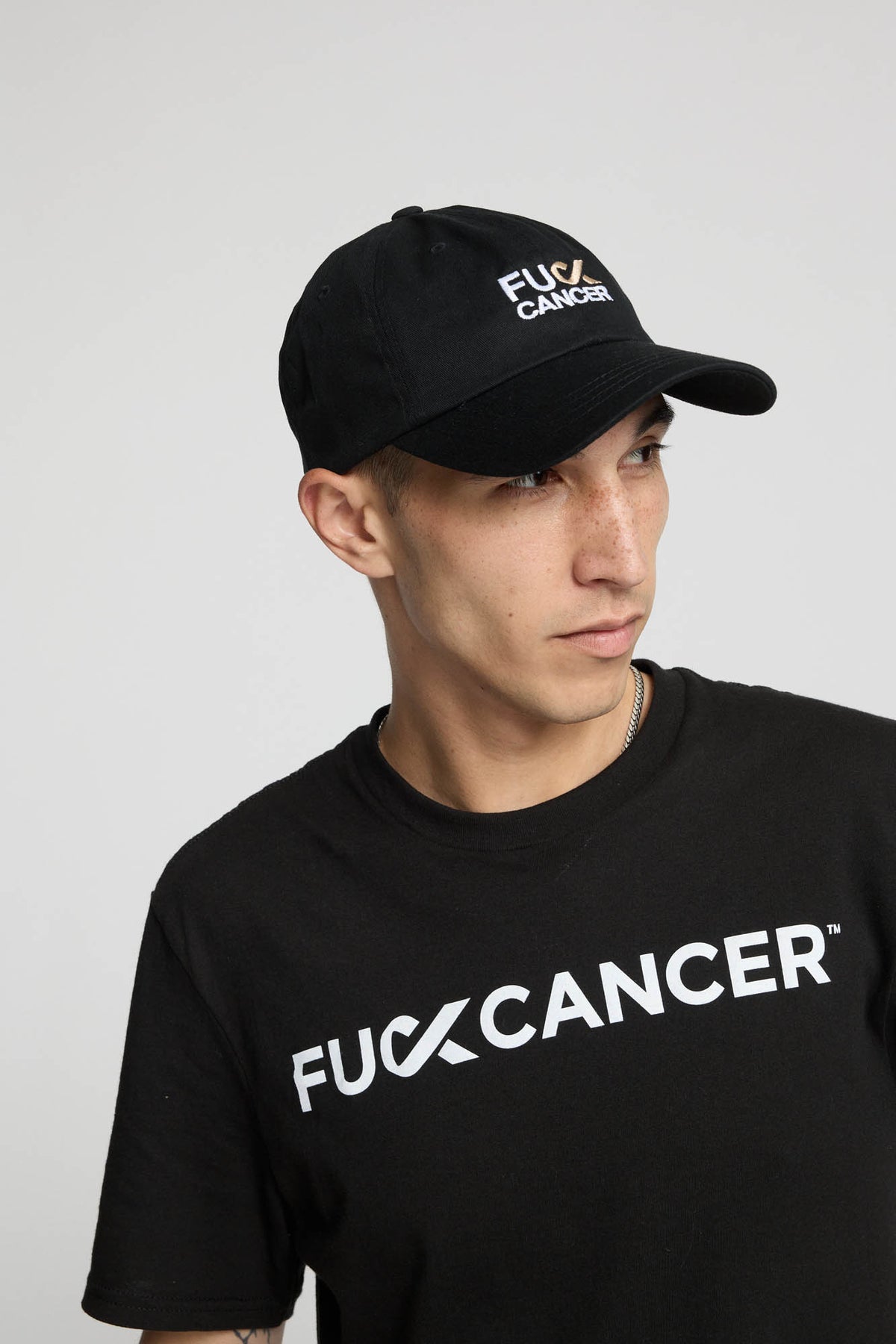 F Cancer Black Dad Hat