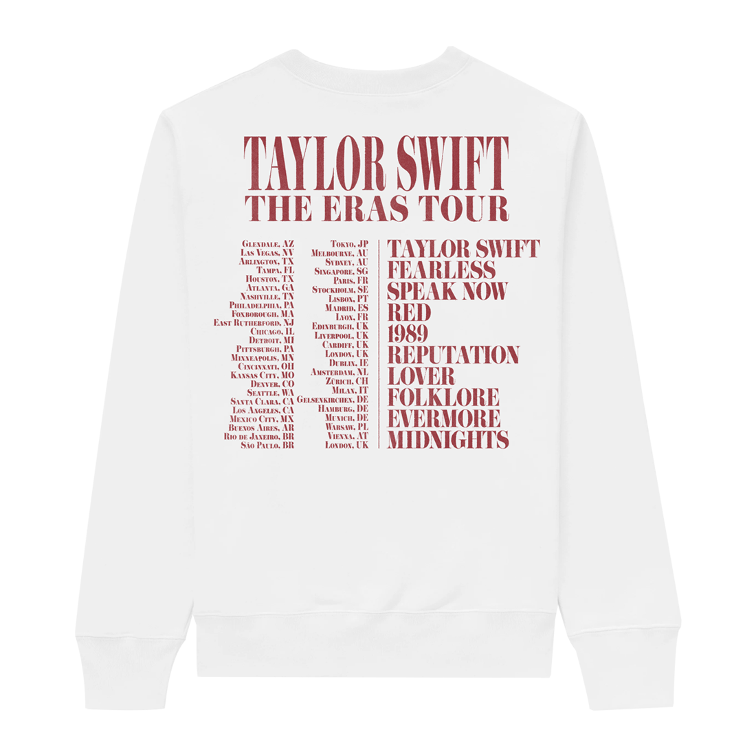 Taylor Swift | The Eras Tour Photo White Crewneck Back