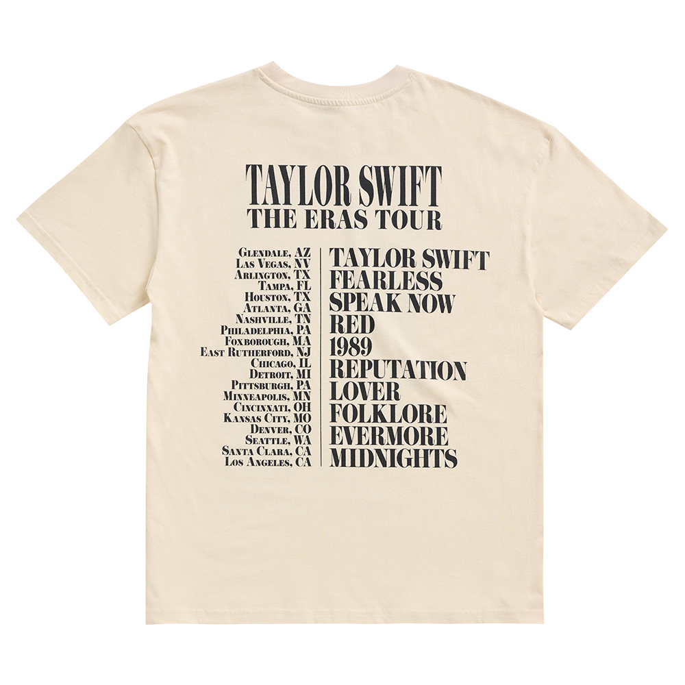 Taylor Swift | The Eras Tour Beige T-Shirt Back