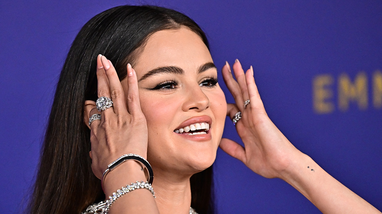 US singer and actress Selena Gomez arrives for the 76th Emmy Awards at the Peacock Theatre at L.A. Live in Los Angeles on September 15, 2024.