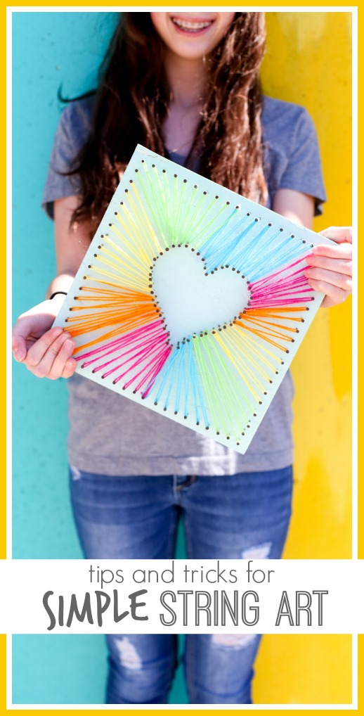 How To Make String Art | Beautiful Rainbow Thread Heart Tutorial