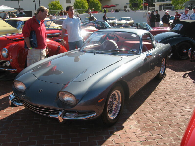 Lamborghini 350GT presented at an outdoor car show.