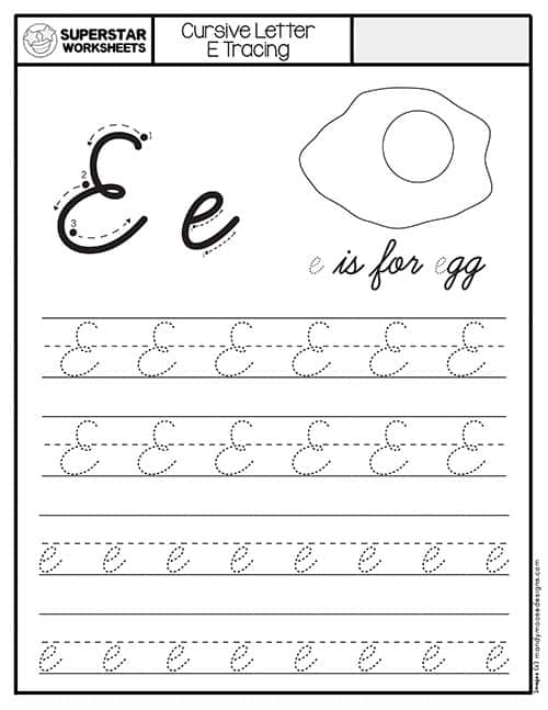 Cursive Tracing Worksheets - Superstar Worksheets