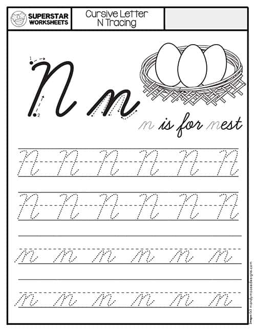 Cursive Tracing Worksheets - Superstar Worksheets