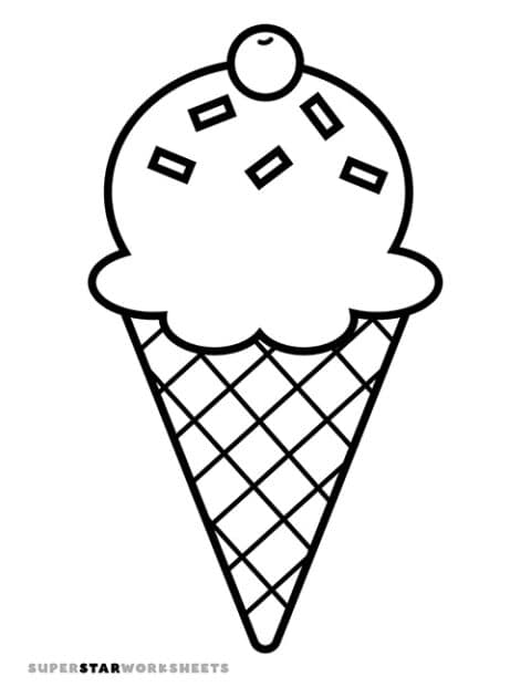 Ice Cream Cone Template - Superstar Worksheets