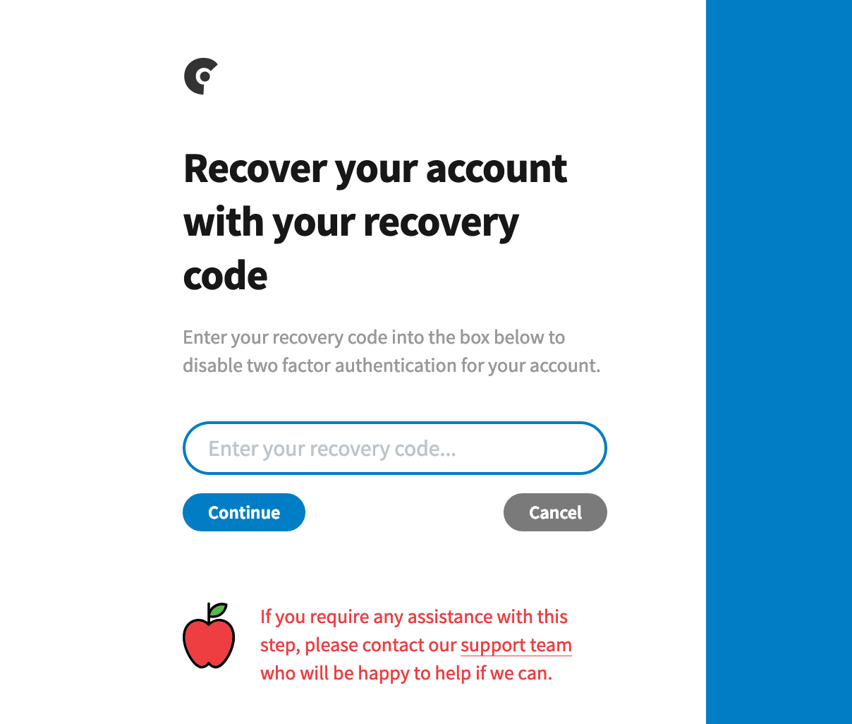 Recovery code