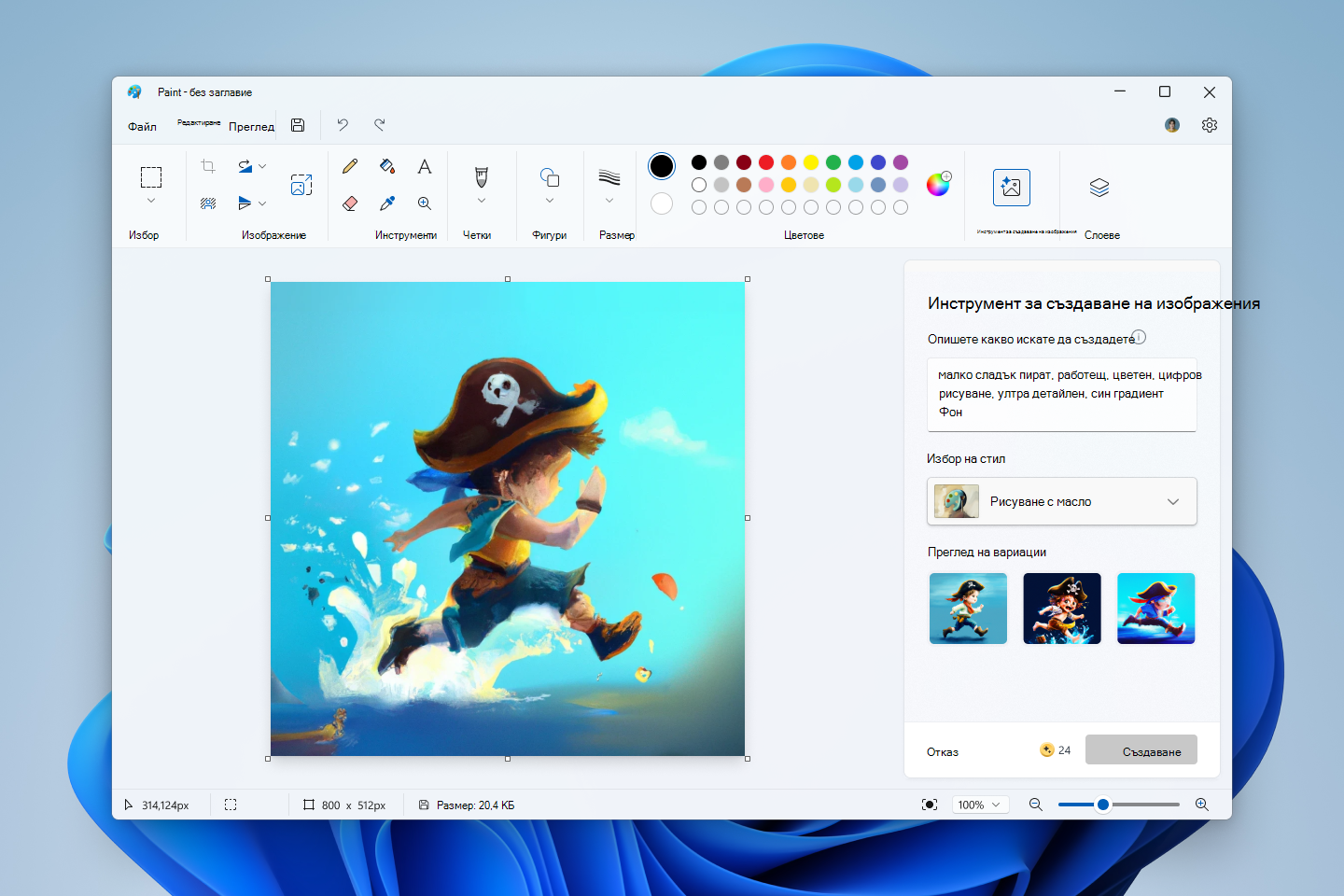 Изображение на изкуството, генерирано от Paint Cocreator