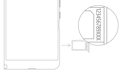 Сериен номер на Surface Duo на гнездото за SIM карта