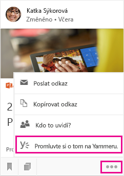 Kliknutím otevřete Yammer