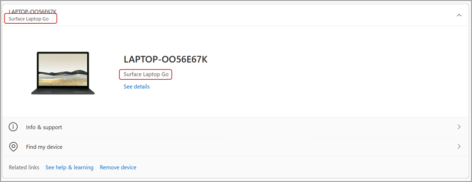 Se oplysningerne om din Surface-enhedsmodel i din Microsoft-konto.