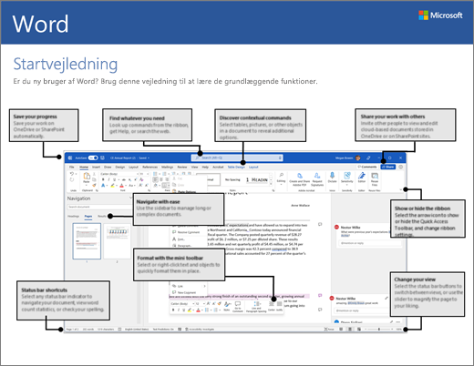 Startvejledning til Word 2016 (Windows)