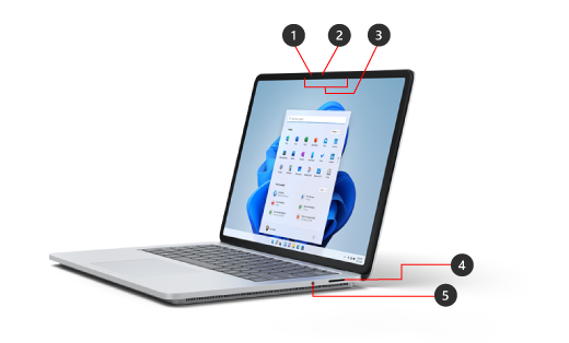 Billedforklaringer til Surface Laptop Studio