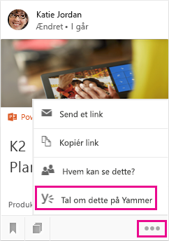 Klik på den for at åbne Yammer