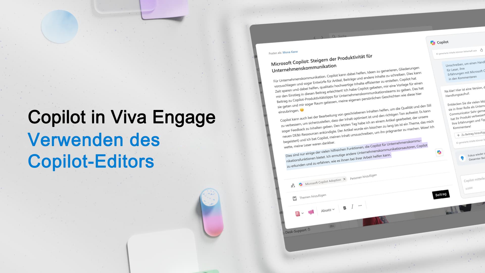 Video: Copilot-Editor in Viva Engage verwenden