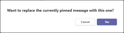Replace pinned chat message