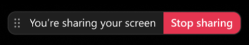 Image showing screen sharing indicator.