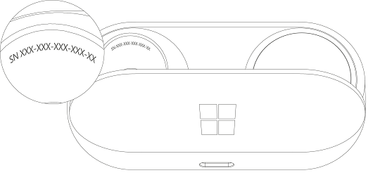 Serial number in the right earbud compartment in the charging case