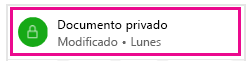 El candado indica que solo usted puede ver el documento