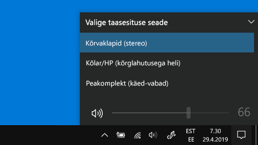 Valige Bluetoothi taasesitusseade