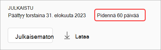 Näyttökuva verkkoseminaarin tallennuksen julkaisun poistamisesta