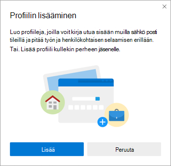 Lisää profiili Edge-sovelluksessa