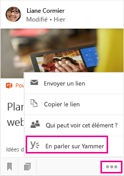 Cliquer pour ouvrir Yammer