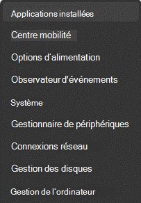 Applications installées