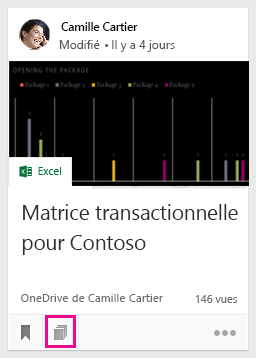 Cliquez sur l’icône pour ajouter le document à un tableau ou afficher les tableaux auxquels le document a été ajouté