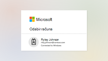 Slika stranice za prijavu pomoću računa tvrtke ili obrazovne ustanove