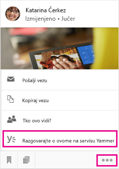 Kliknite da biste otvorili servis Yammer