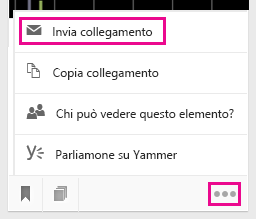 Fare clic per inviare il collegamento tramite posta elettronica