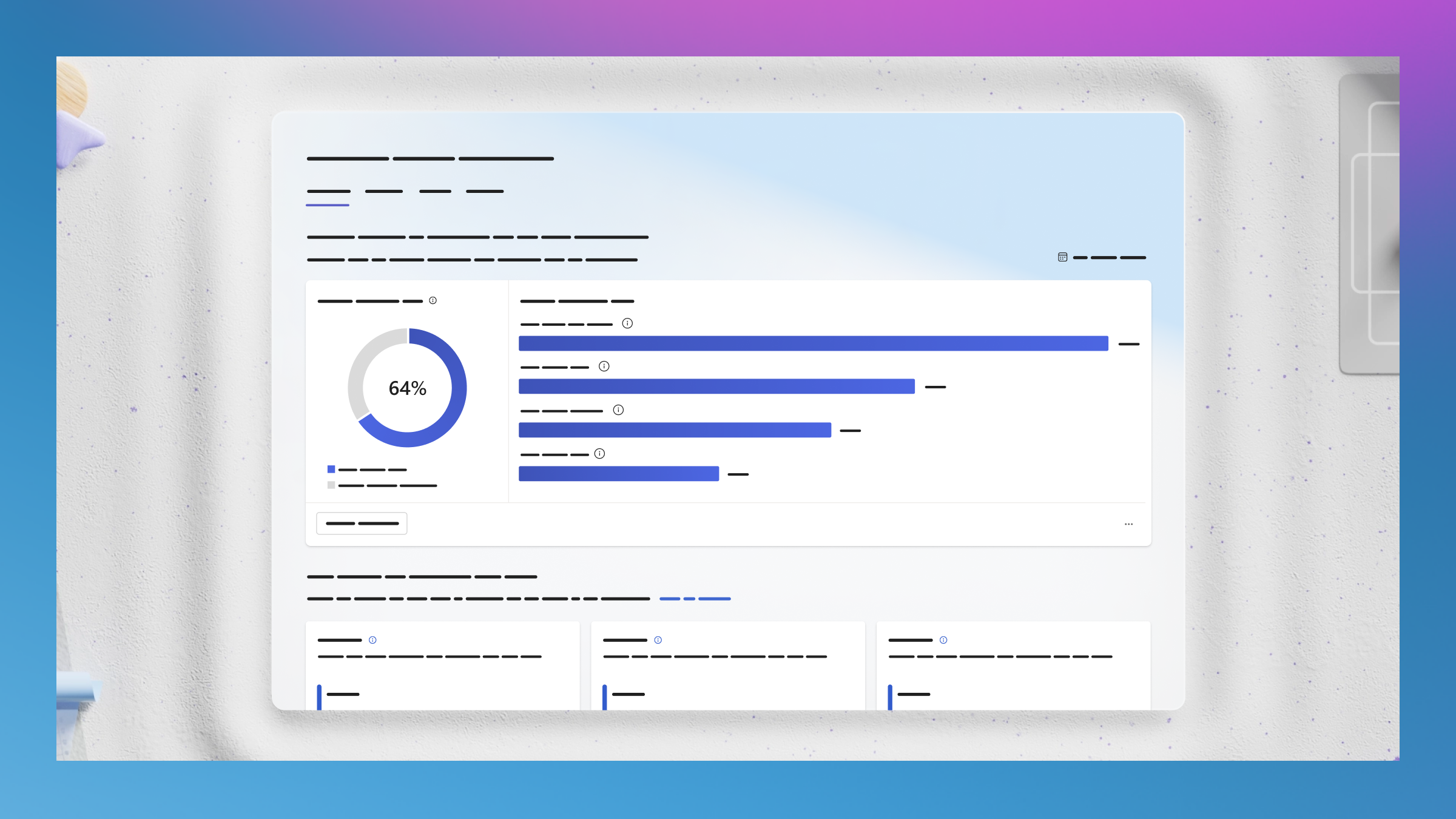 Ekrano kopijoje matoma „Microsoft Copilot“ programoje „Viva Dashboard“ vartotojo sąsaja.