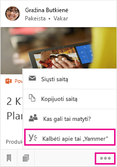 Spustelėkite, kad atidarytumėte „Yammer“