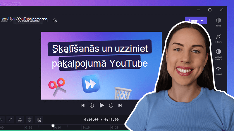 skatieties un mācieties video rediģēšanu mūsu YouTube kanālā