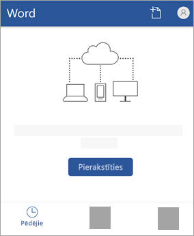 Pierakstieties ar savu Microsoft Account vai Office 365 darbavietas vai mācību iestādes kontu.