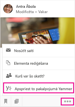 Noklikšķiniet, lai atvērtu Yammer