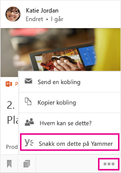 Klikk for å åpne Yammer