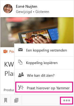 Klik voor het openen van Yammer