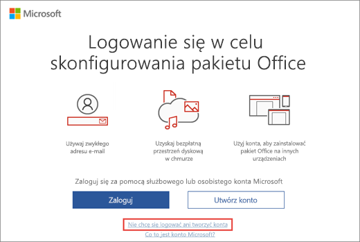 Pokazuje link, który należy kliknąć, aby wprowadzić klucz produktu Programu rabatowego Microsoft dla firm