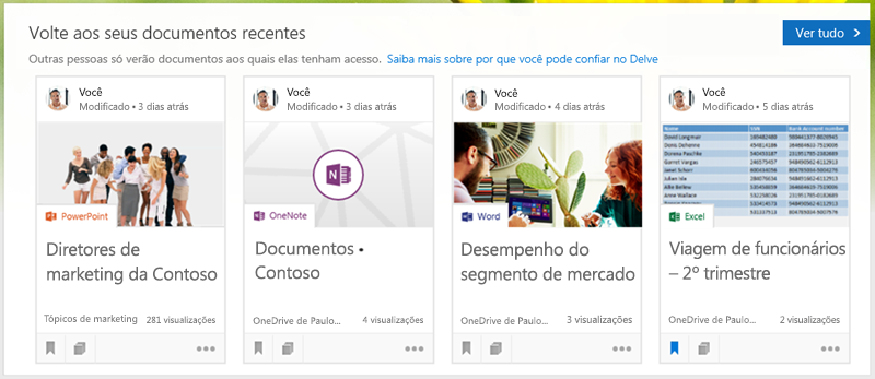 Clique em um documento para abri-lo ou clique em Ver tudo para ver mais documentos